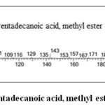 Figure S3. Mass spectrum of Pentadecanoic acid, methyl ester.