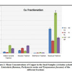 Figure 2: Mean Concentrations of Copper in the Snail Samples (Achatina achatina,  Limicolaria flammea