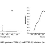 Figure 1: UV/VIS spectra of PMA (a) and STRP (b) solutions (in deionized water)