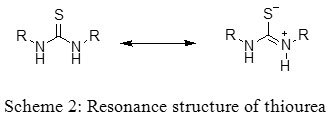 Scheme 2: Resonance structure of thiourea.